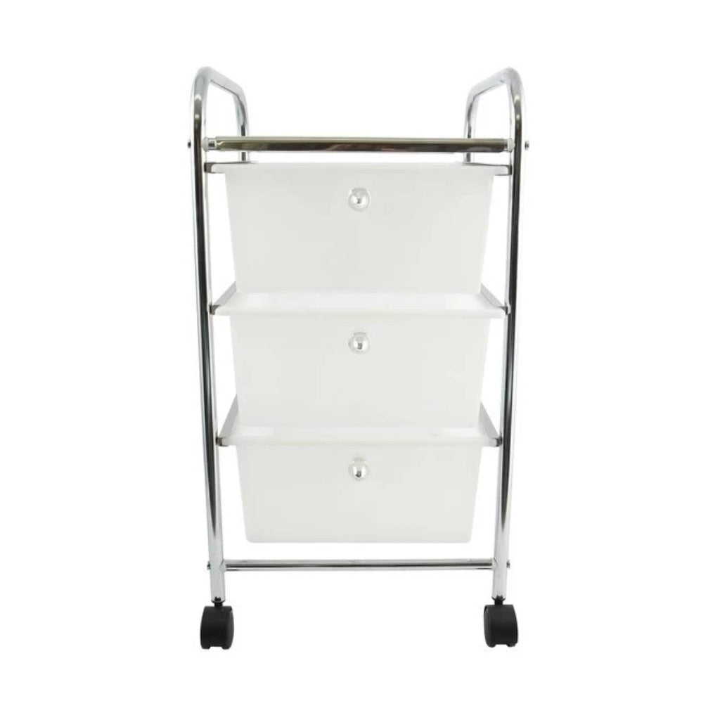 Carrello da bagno 3 cassetti in acciaio colore bianco e cromato by CeramicStore | Lo specialista del tuo bagno