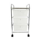 Carrello da bagno 3 cassetti in acciaio colore bianco e cromato by CeramicStore | Lo specialista del tuo bagno