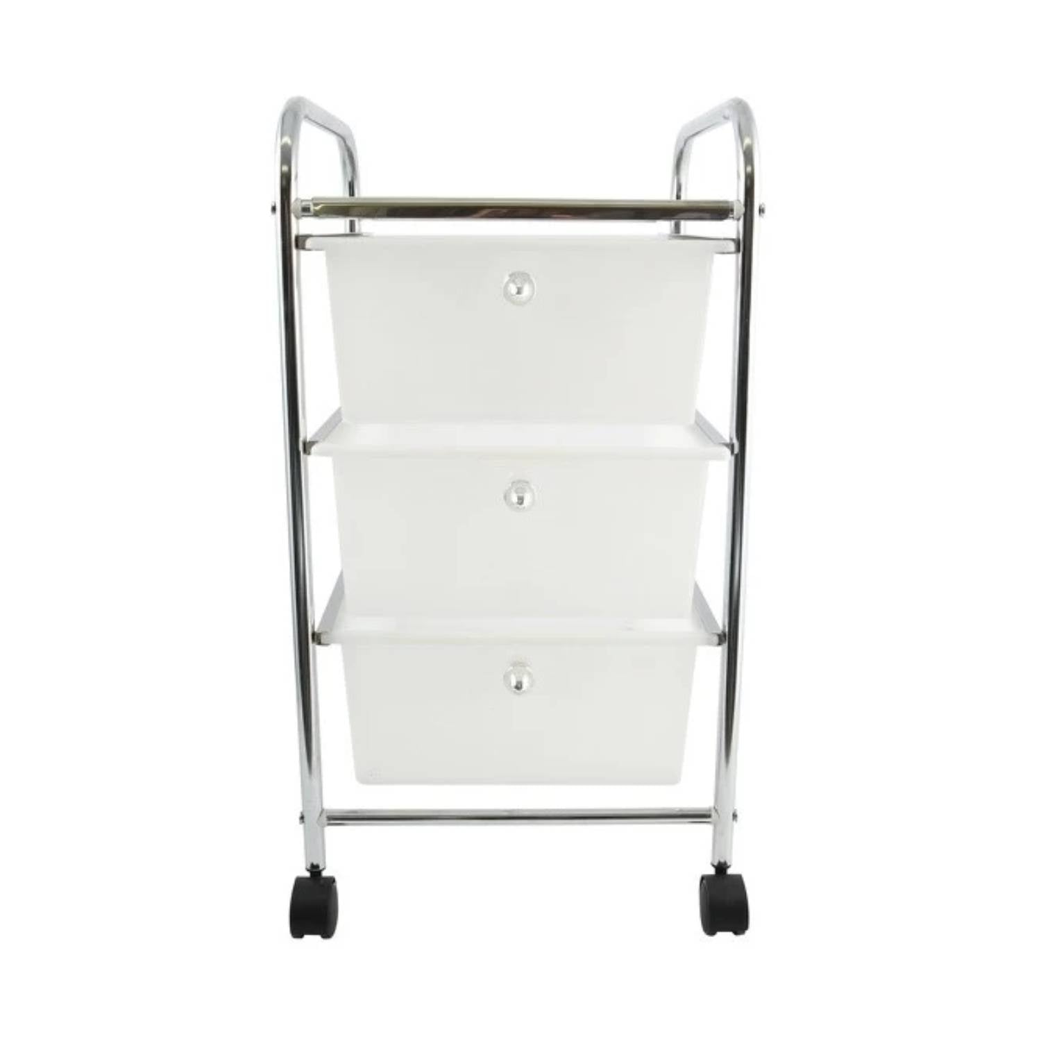 Carrello da bagno 3 cassetti in acciaio colore bianco e cromato by CeramicStore | Lo specialista del tuo bagno