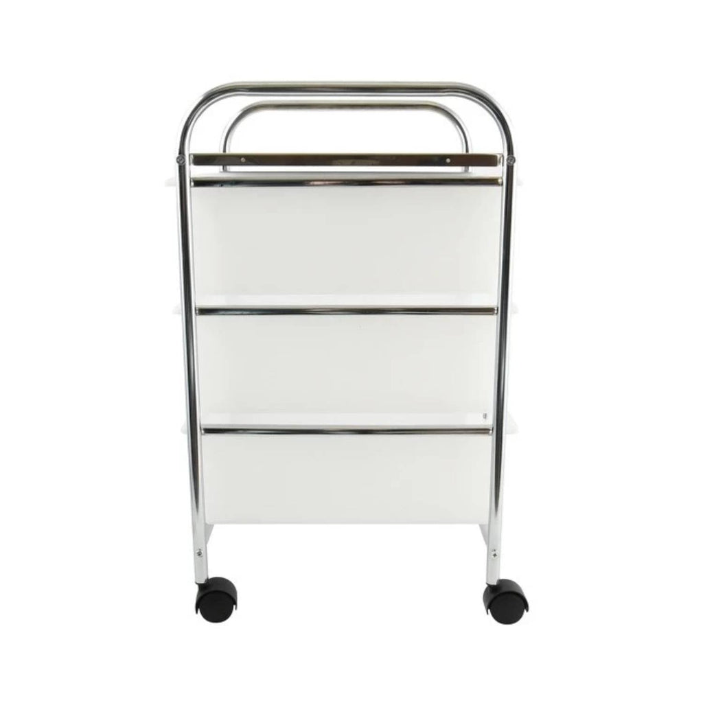  Carrello da bagno 3 cassetti in acciaio colore bianco e cromato by CeramicStore | Lo specialista del tuo bagno