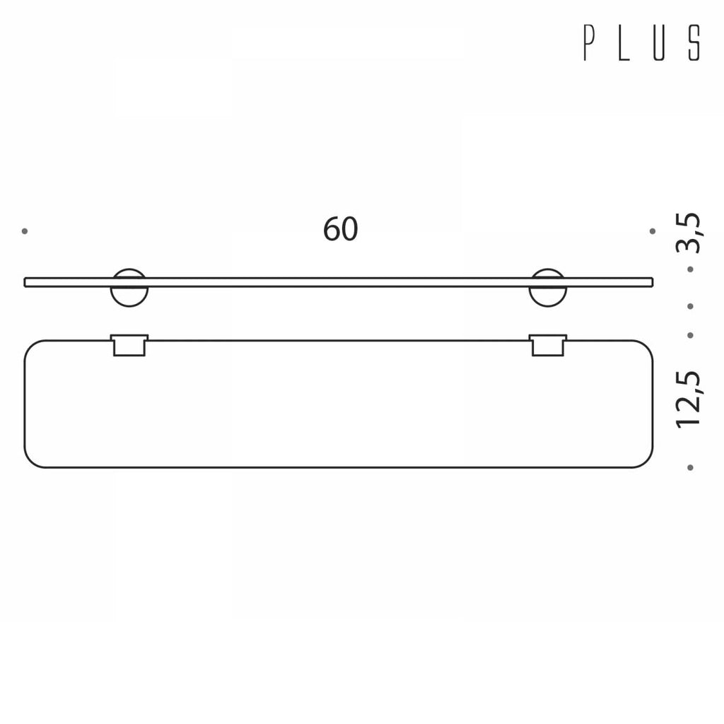  Mensola da bagno in vetro e ottone cromato collezione Plus di Colombo Design