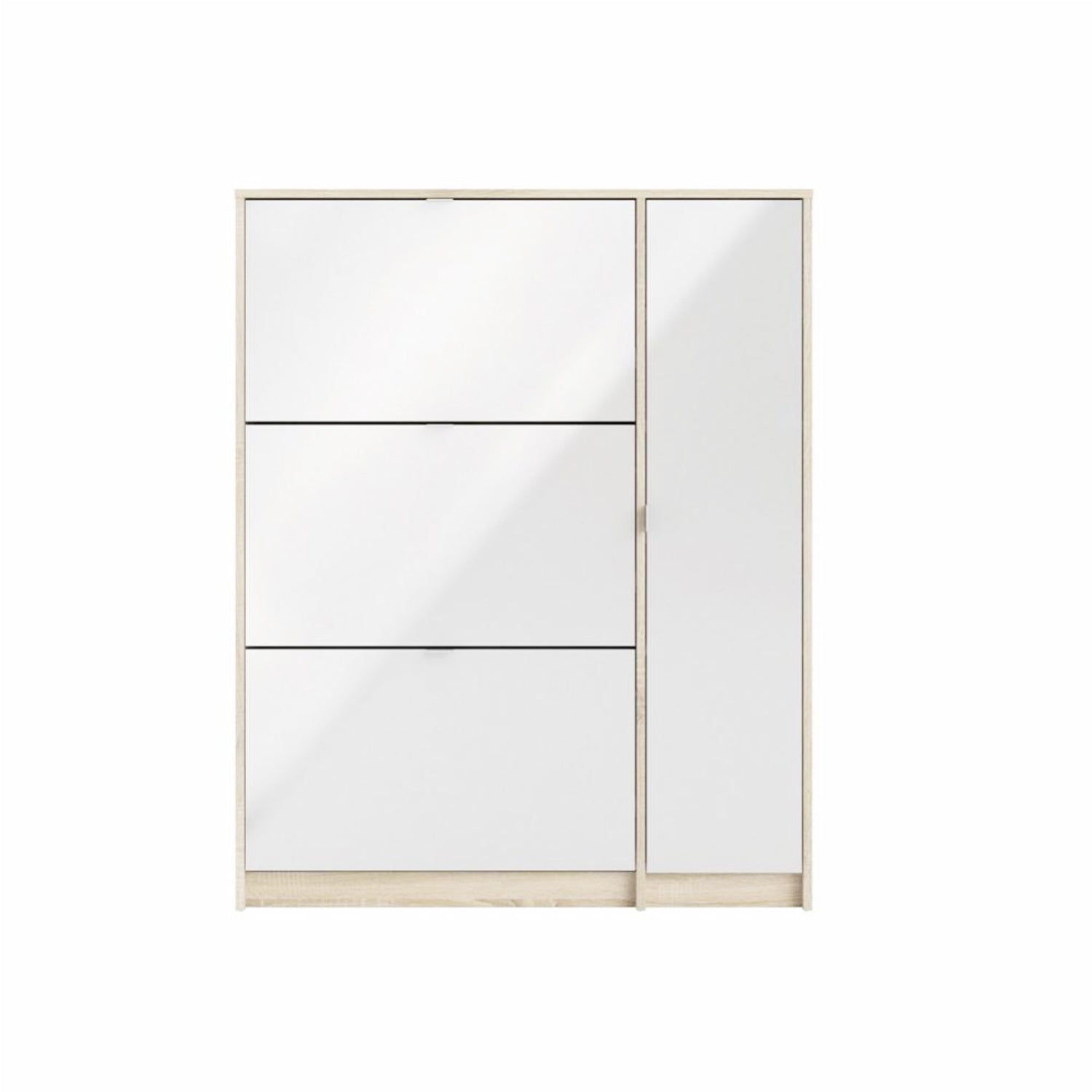 Scarpiera con ante a ribalta e anta in rovere e bianco 102x24cm e H. 125cm by CeramicStore | Lo specialista del tuo bagno