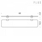  Mensola da bagno in vetro e ottone nero opaco collezione Plus di Colombo Design