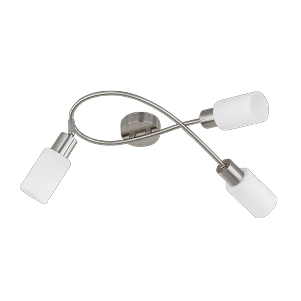 Plafoniera Mars a 3 luci in acciaio e vetro bianco by CeramicStore | Lo specialista del tuo bagno