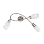 Plafoniera Mars a 3 luci in acciaio e vetro bianco by CeramicStore | Lo specialista del tuo bagno