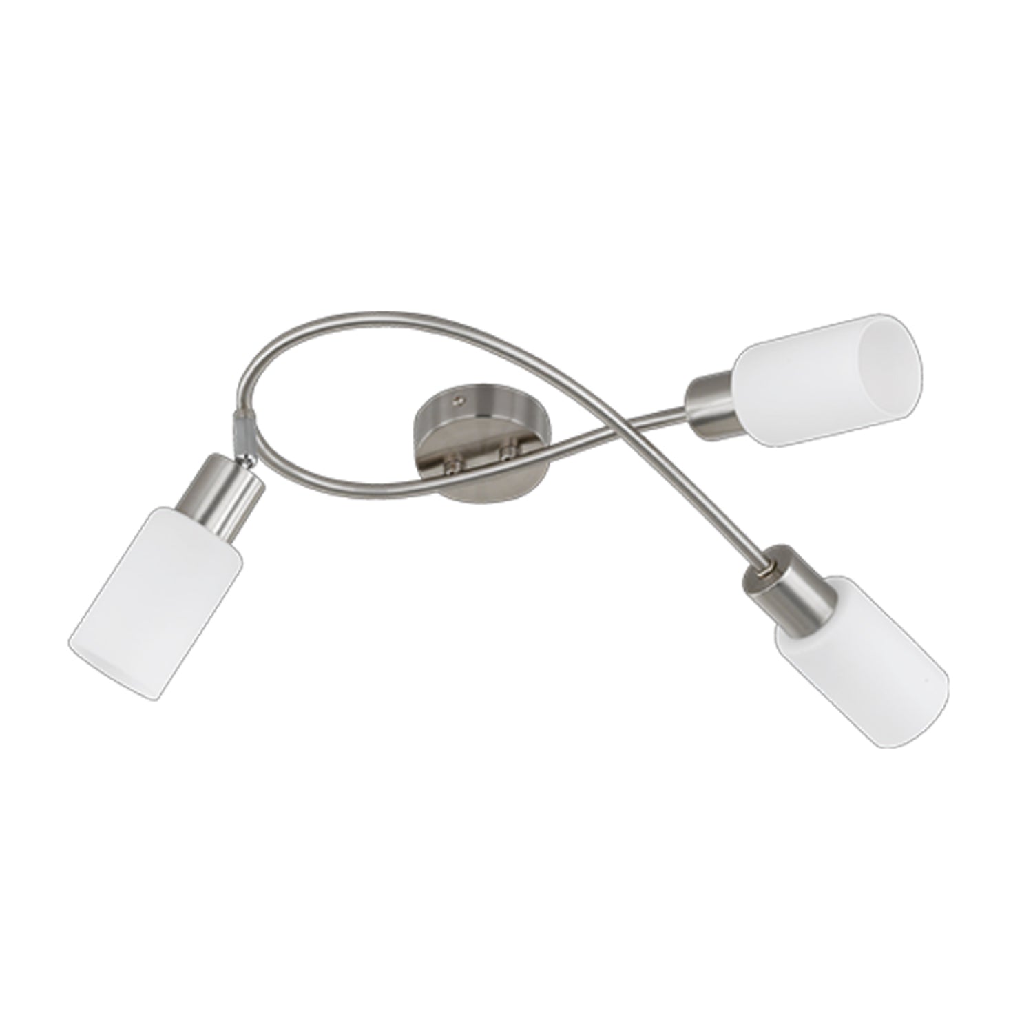 Plafoniera Mars a 3 luci in acciaio e vetro bianco by CeramicStore | Lo specialista del tuo bagno