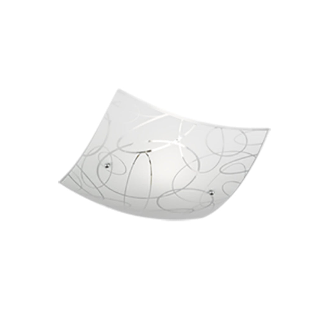 Plafoniera Spirelli 40x40 cm con decoro Cerchi - Bianco by CeramicStore | Lo specialista del tuo bagno