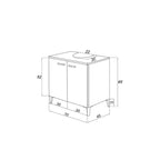 799305 - Mobile Bagno a terra 70 cm con 2 Ante Serie Star Cubi&co - Rovere Dolomite