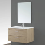 Composizione Bagno Sospesa 80 cm con Consolle in Ceramica e Cassetti Slow Motion Collezione Star Cubi&co - Rovere Dolomite