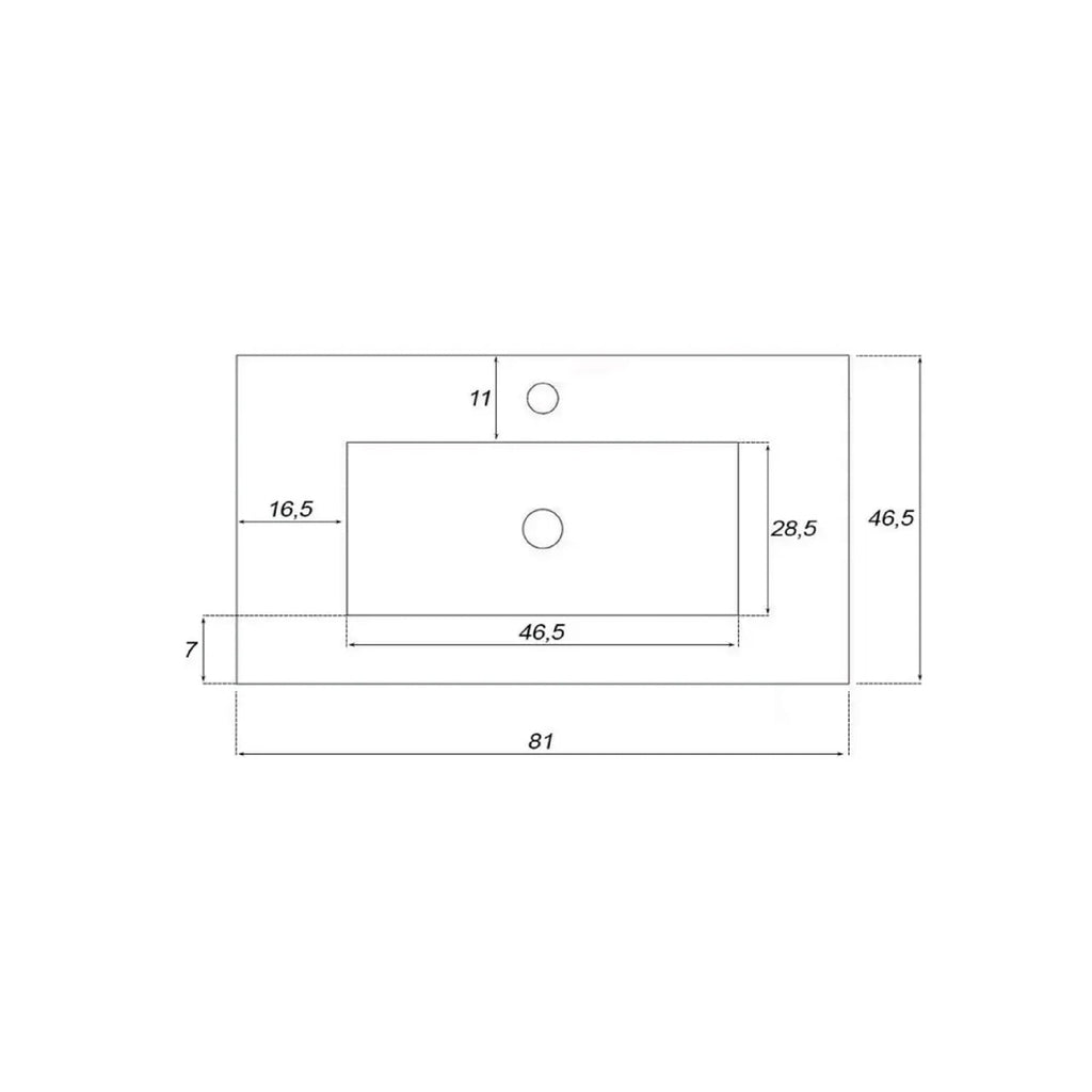 Composizione Bagno Sospesa 80 cm con Consolle in Ceramica e Cassetti Slow Motion Collezione Star Cubi&co - Rovere Dolomite