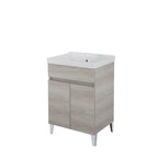 900341 - Lavatoio da Bagno 60 cm con Vasca in Ceramica Collezione Aurora Bathcore - Rovere Grigio
