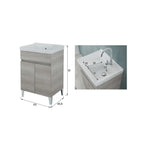 900341 - Lavatoio da Bagno 60 cm con Vasca in Ceramica Collezione Aurora Bathcore - Rovere Grigio