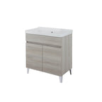 900344 - Lavatoio da Bagno 80 cm con Vasca in Ceramica Collezione Aurora Bathcore - Rovere Grigio