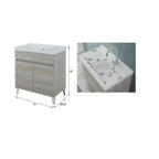 900344 - Lavatoio da Bagno 80 cm con Vasca in Ceramica Collezione Aurora Bathcore - Rovere Grigio