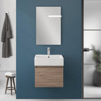 900321 - Composizione Bagno Sospesa 50 cm con Anta Slow-Motion e Consolle in Ceramica Collezione Kairos Cubi&co MDF
