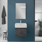 900322 - Composizione Bagno Sospesa 50 cm con Anta Slow-Motion e Consolle in Ceramica Collezione Kairos Cubi&co MDF