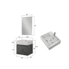 900322 - Composizione Bagno Sospesa 50 cm con Anta Slow-Motion e Consolle in Ceramica Collezione Kairos Cubi&co MDF