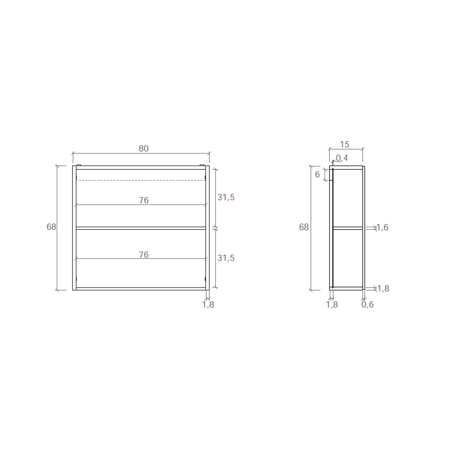  Specchio contenitore 80x15x68 cm con 2 ante Cubi&Co - Bianco lucido by CeramicStore | Lo specialista del tuo bagno