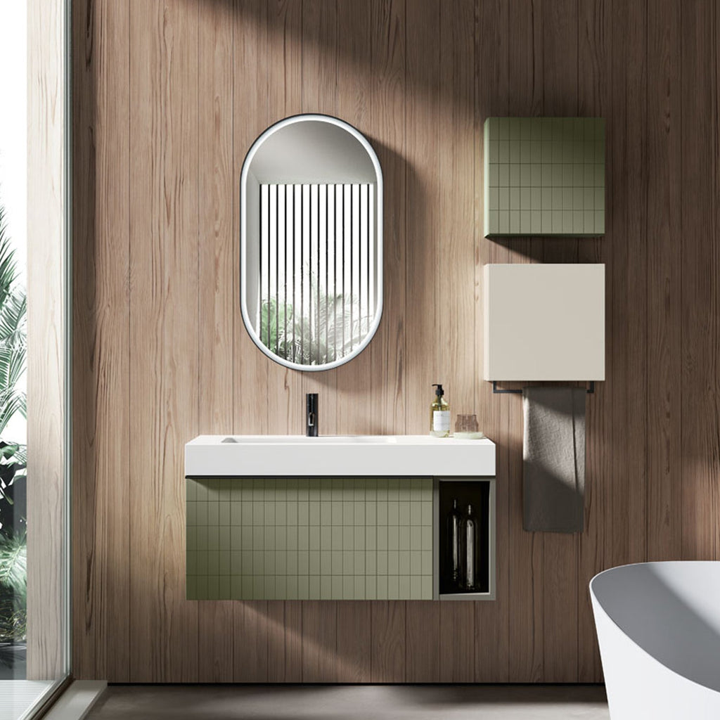 Composizione bagno sospesa con lavabo
