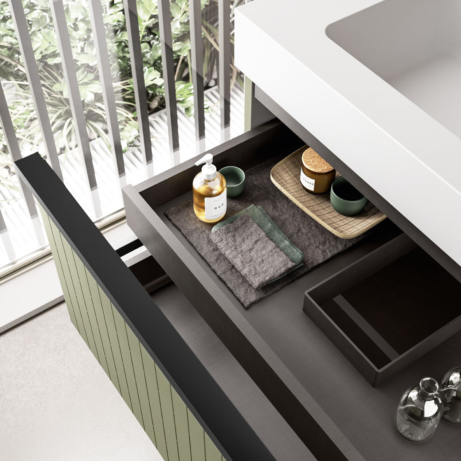  Composizione bagno sospesa con lavabo