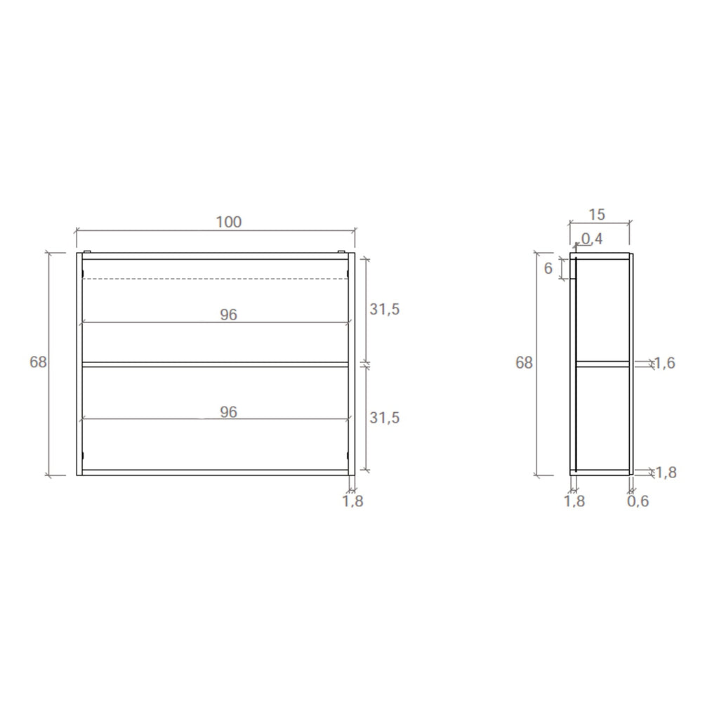  Specchio contenitore 100x15x68 cm con 2 ante Cubi&Co - Bianco lucido by CeramicStore | Lo specialista del tuo bagno