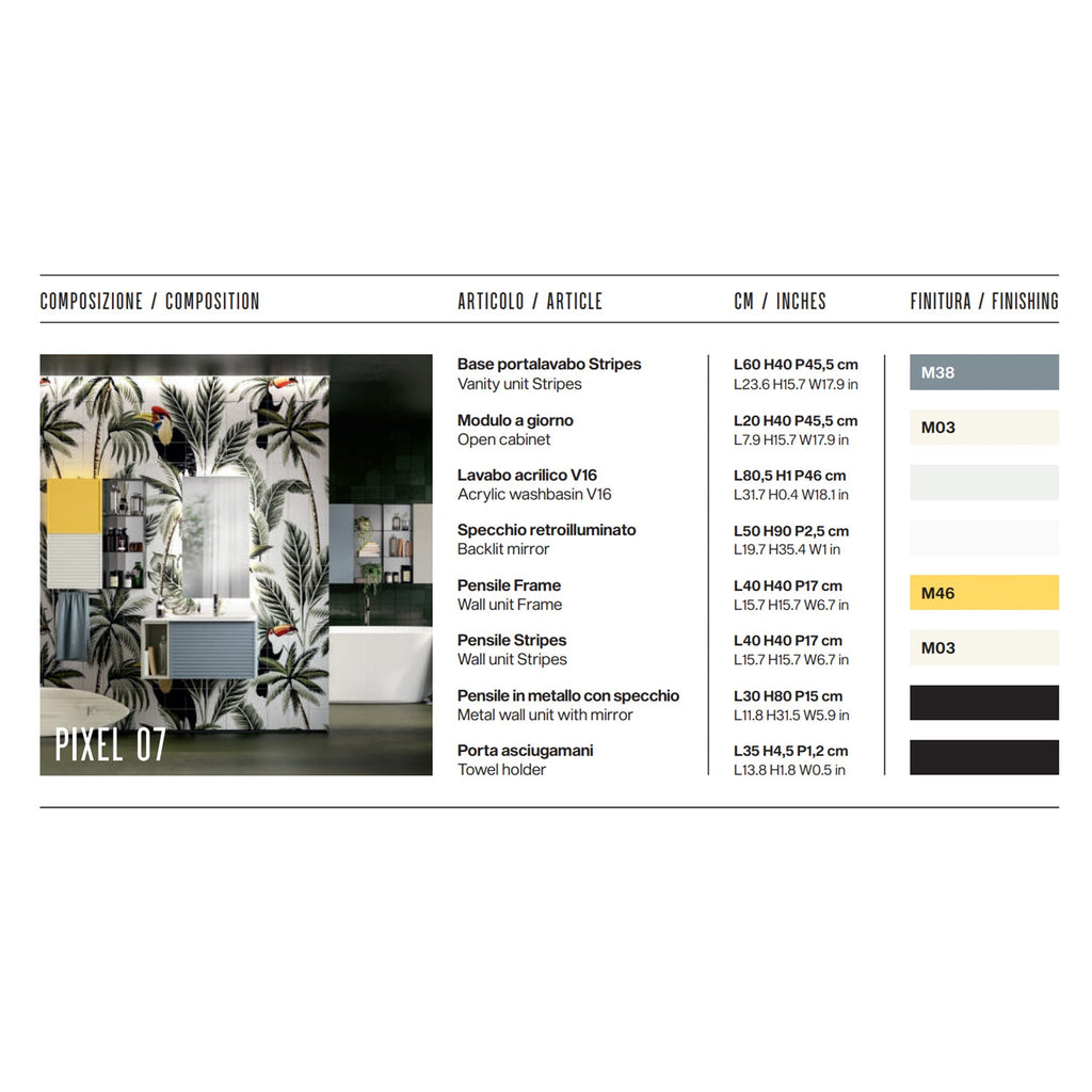  Composizione bagno sospesa con lavabo