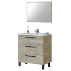  Mobile bagno Line completo di lavabo e specchio color Rovere Alaska cm 80 by CeramicStore | Lo specialista del tuo bagno