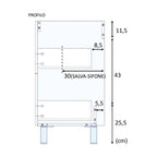 Mobile bagno Line 2 cassetti con lavabo e specchio color Rovere Alaska cm 80