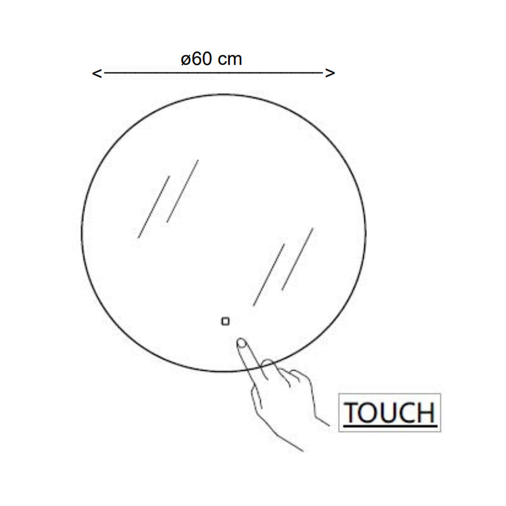  Specchio rotondo con cornice led accensione touch diametro 60 cm by CeramicStore | Lo specialista del tuo bagno