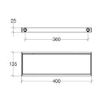  Mensola in ottone e vetro satinato Lineabeta collezione Skuara cm 40 by CeramicStore | Lo specialista del tuo bagno