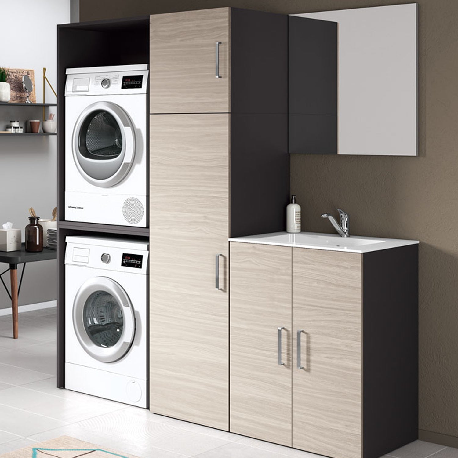 Composizione Mobili Lavanderia Area51-02 con lavatoio