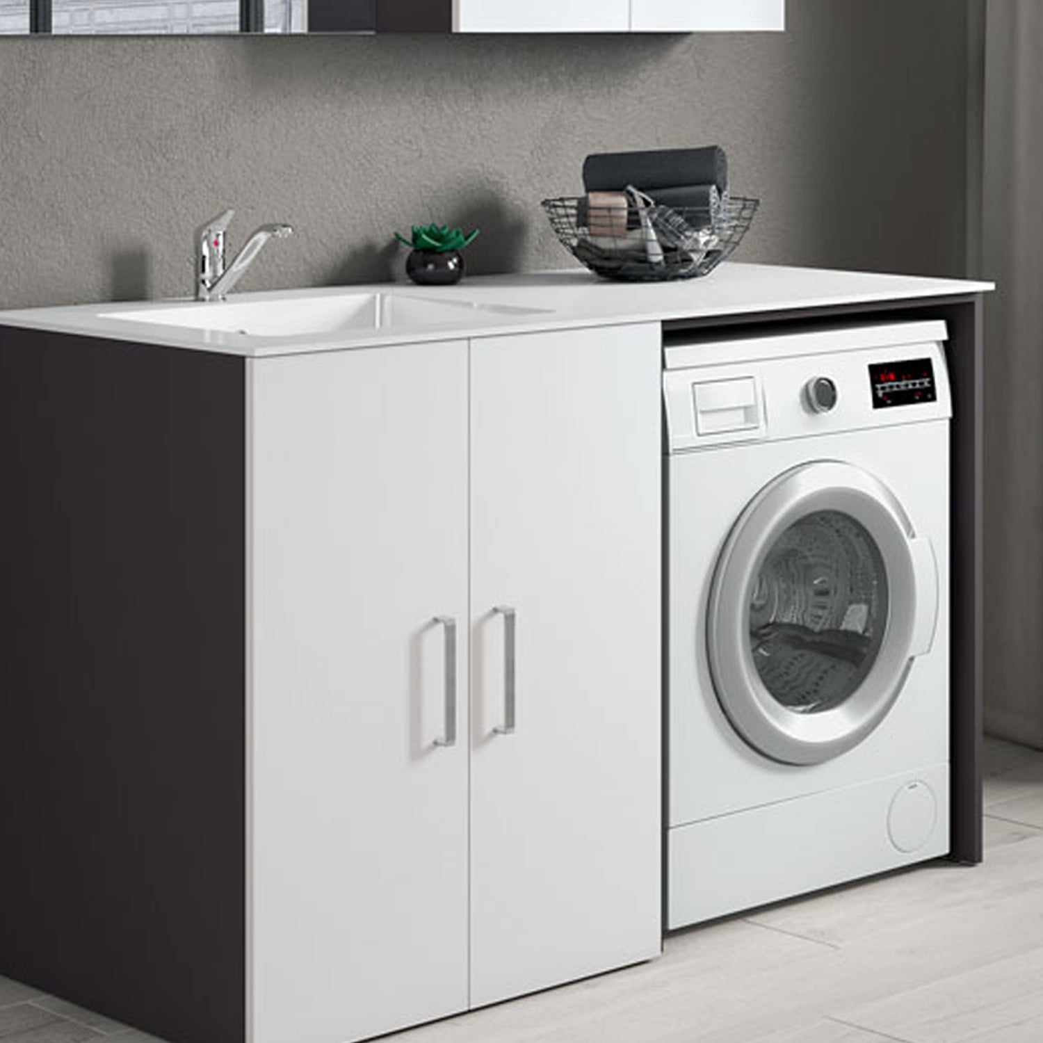  modulo lavatrice e pensile - Laccato Bianco Opaco by CeramicStore | Lo specialista del tuo bagno