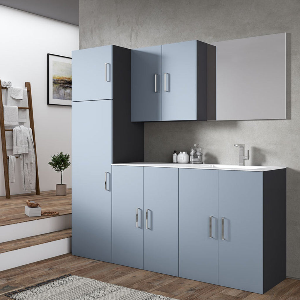 moduli lavatrice ed asciugatrice e colonna - Laccato Indaco Opaco by CeramicStore | Lo specialista del tuo bagno