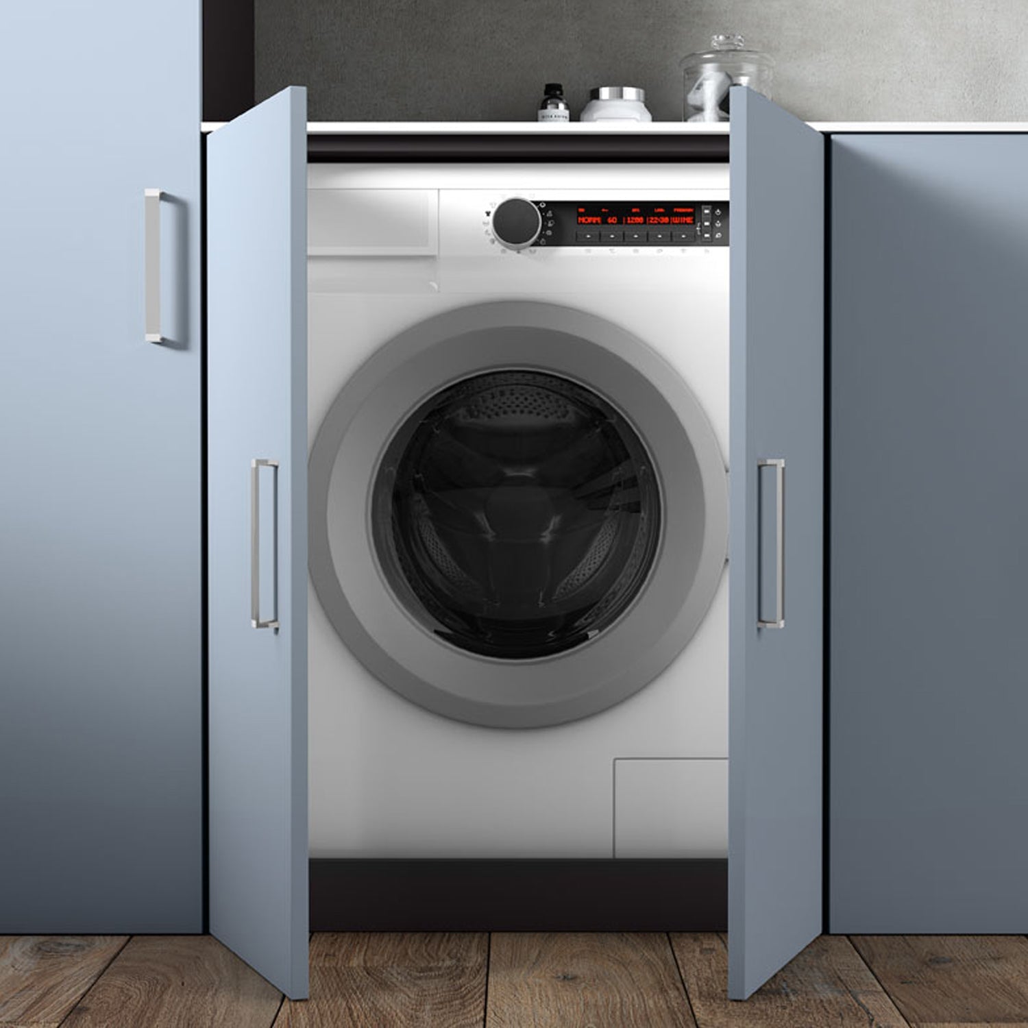  moduli lavatrice ed asciugatrice e colonna - Laccato Indaco Opaco by CeramicStore | Lo specialista del tuo bagno