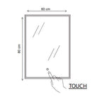  Specchio rettangolare ad angoli smussati con striscia led integrata accensione touch 60x80h cm by CeramicStore | Lo specialista del tuo bagno