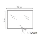  Specchio rettangolare con striscia led integrata in alto accensione touch 100x60h cm by CeramicStore | Lo specialista del tuo bagno