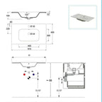 900212 - Mobile bagno sospeso 80 cm con lavabo e specchio - Collezione Revival Cubi&Co