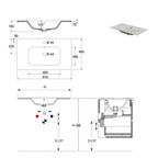 900272 - Mobile bagno sospeso 80 cm con lavabo e specchio - Collezione Revival Cubi&Co