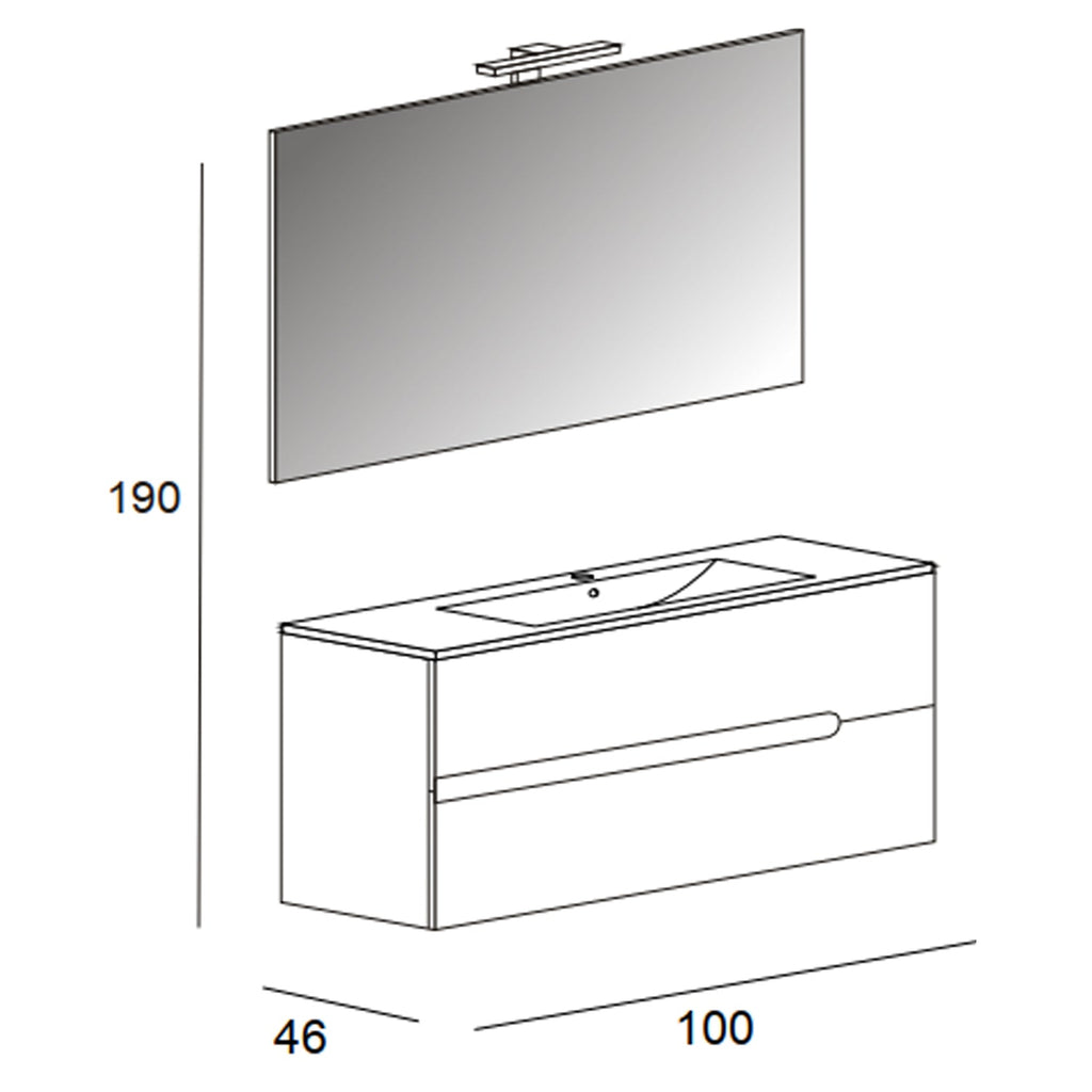  lavabo e specchiera modello Flora - Rovere tabacco by CeramicStore | Lo specialista del tuo bagno