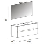  lavabo e specchiera modello Flora - Rovere tabacco by CeramicStore | Lo specialista del tuo bagno