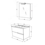  lavabo e specchiera modello Irene 60 - Rovere fumo e Bianco Lucido by CeramicStore | Lo specialista del tuo bagno