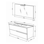  lavabo e specchiera modello Irene 100 - Rovere fumo e Bianco Lucido by CeramicStore | Lo specialista del tuo bagno