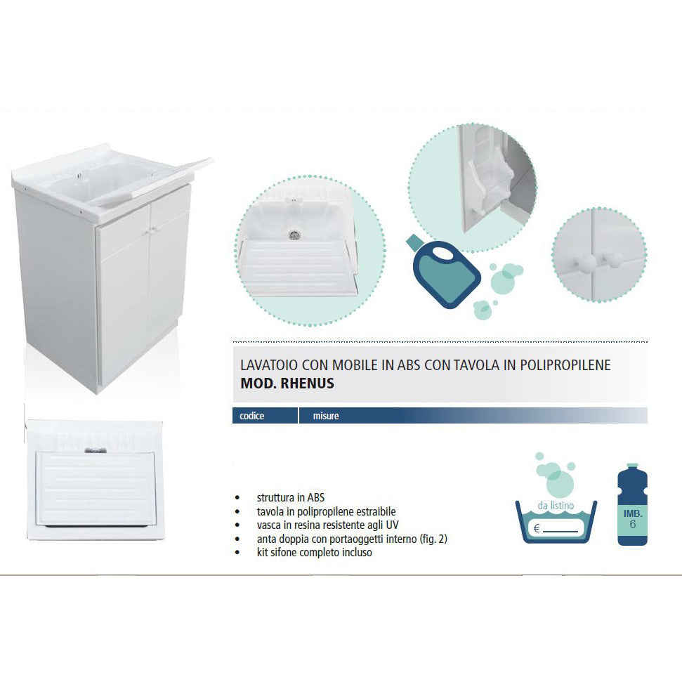  Lavatoio per esterno 45x50 in resina completo di tavoletta strizzatoio by CeramicStore | Lo specialista del tuo bagno