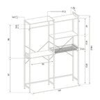 997004 - Armadio lavanderia sopra lavatrice salvaspazio con 4 ripiani, cestello e accessori Misure 147 x 34 x 195 cm - Acciaio bianco e rovere medio chiaro