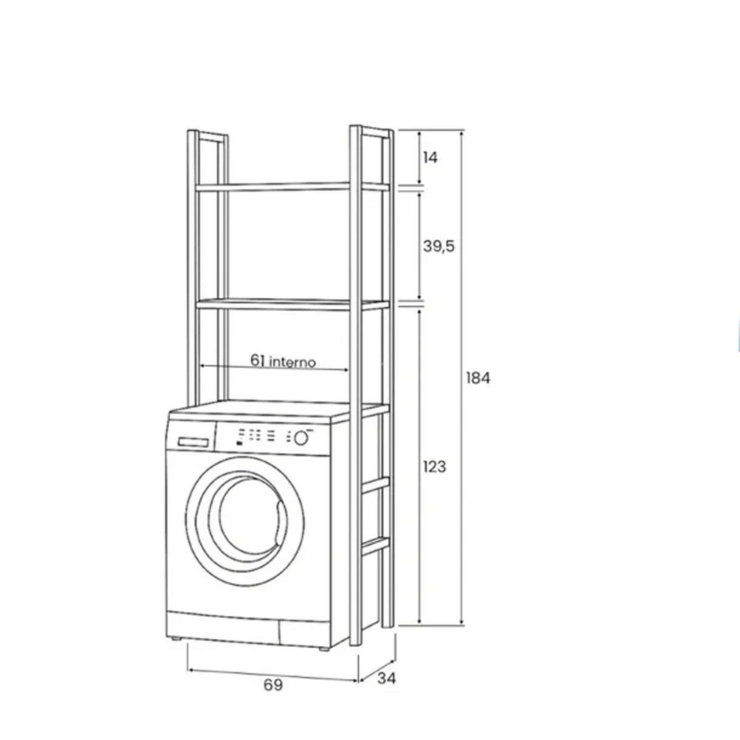 130410 - Scaffale 2 ripiani Cubi&co Willy in polipropilene - Effetto legno