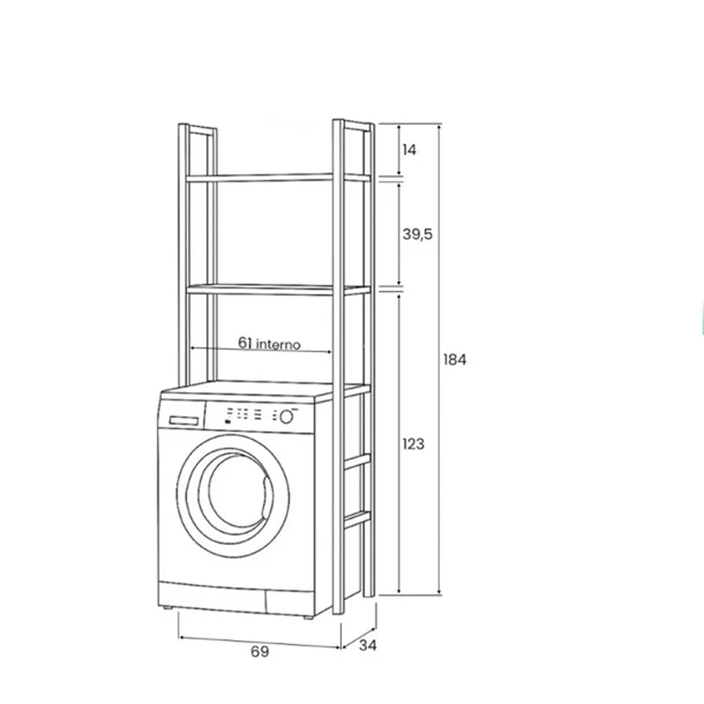 130410 - Scaffale 2 ripiani Cubi&co Willy in polipropilene - Effetto legno
