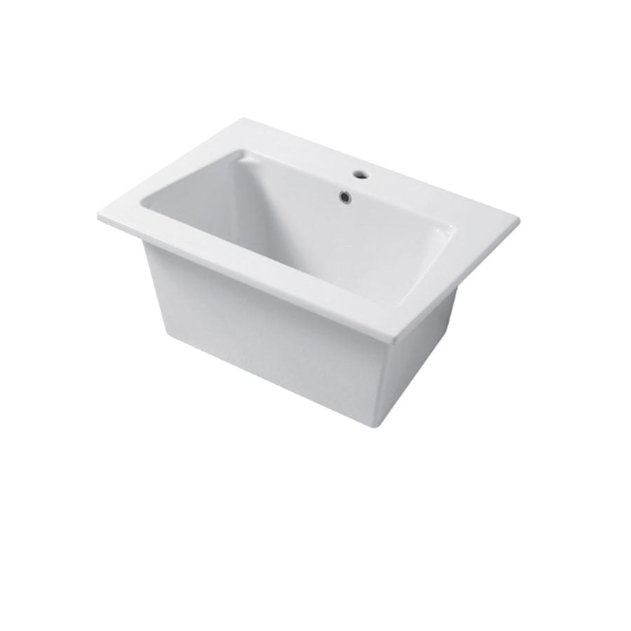 Lavatoio da interno da appoggio o incasso in ceramica bianca lucida 71x51cm  Disegno-Ceramica