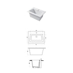  Lavatoio da interno da appoggio o incasso in ceramica bianca lucida 71x51cm  Disegno-Ceramica