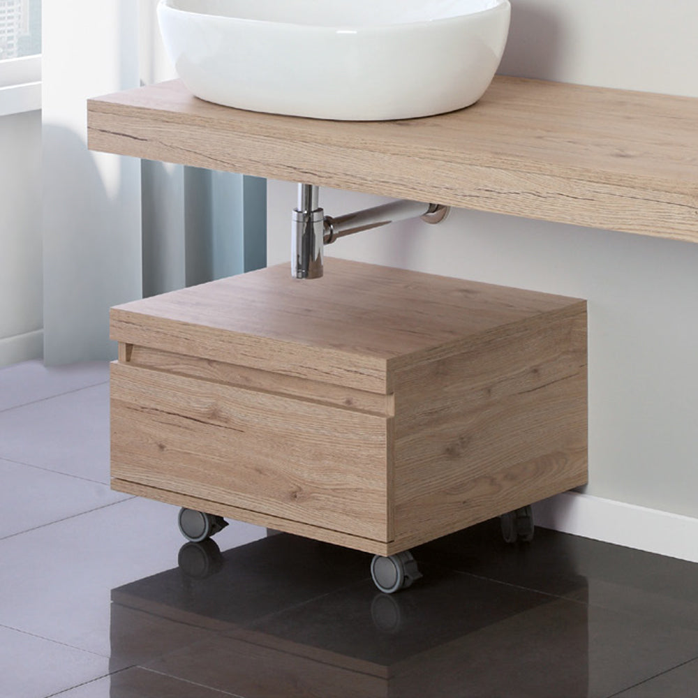 Cassettiera con chiusura soft-close e ruote Cubi&Co Rack cm 58x48 - Rovere di Bordeaux