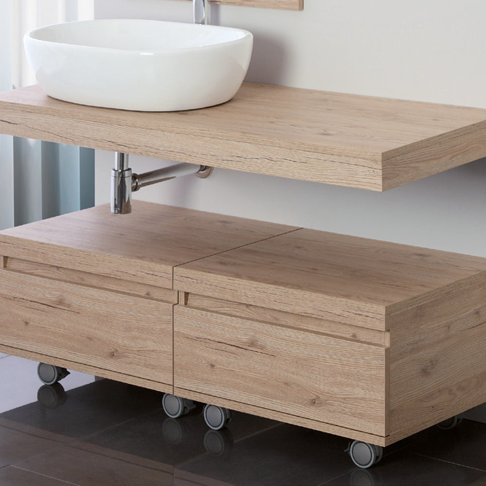 Cassettiera con chiusura soft-close e ruote Cubi&Co Rack cm 58x48 - Rovere di Bordeaux